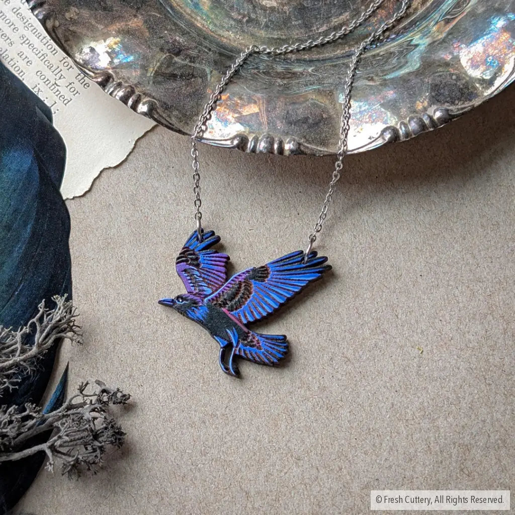 Flying Raven Necklace - Necklaces