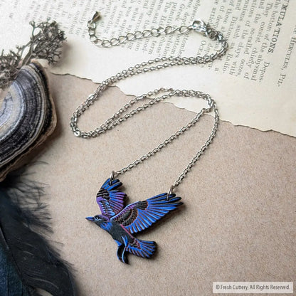 Flying Raven Necklace - Necklaces