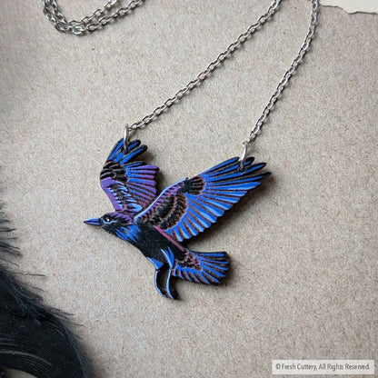 Flying Raven Necklace - Necklaces