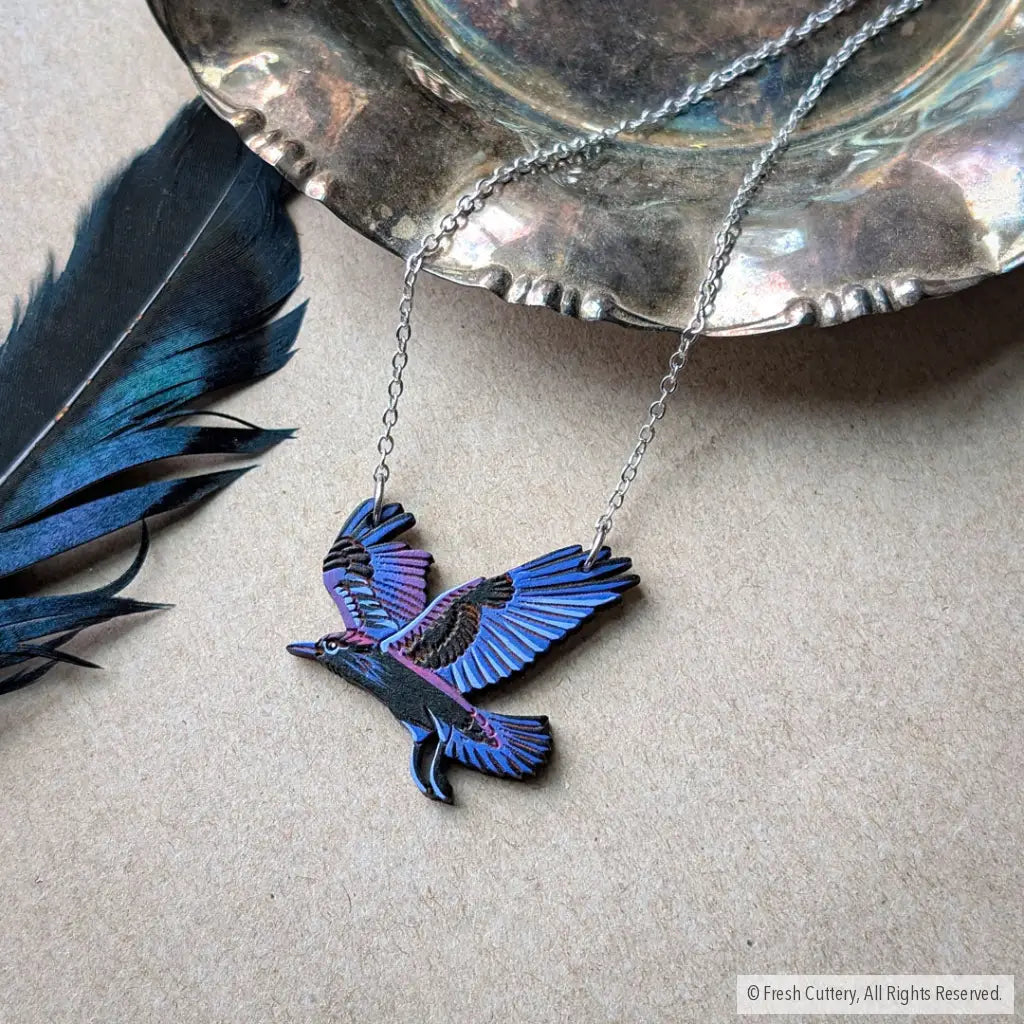 Flying Raven Necklace - Necklaces