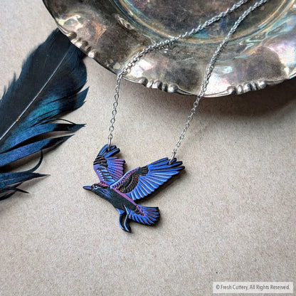 Flying Raven Necklace - Necklaces