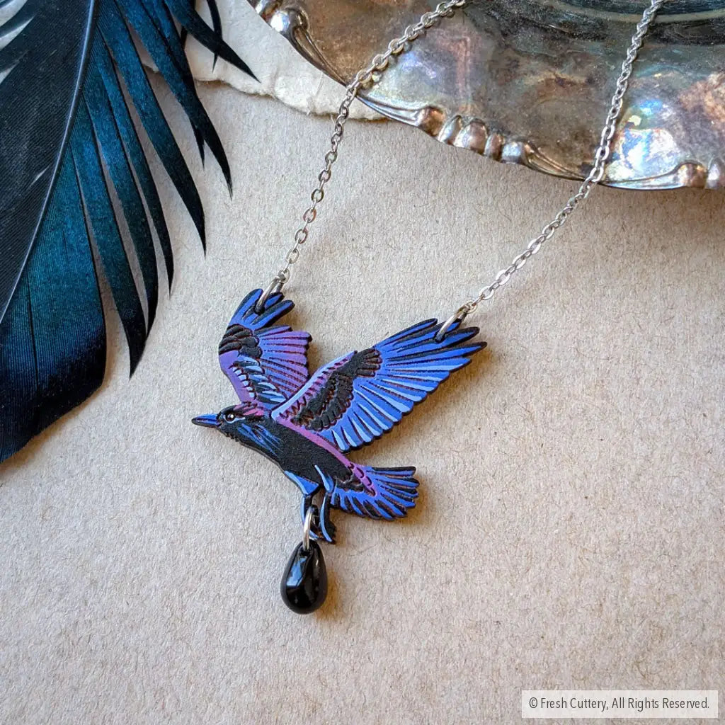 Flying Raven Necklace - Necklaces