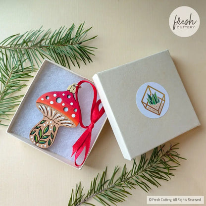 Folk Mushroom Ornament Ornaments