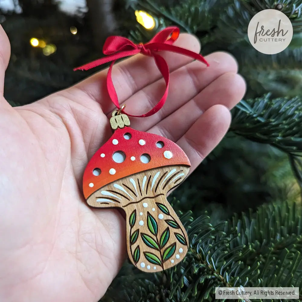 Folk Mushroom Ornament