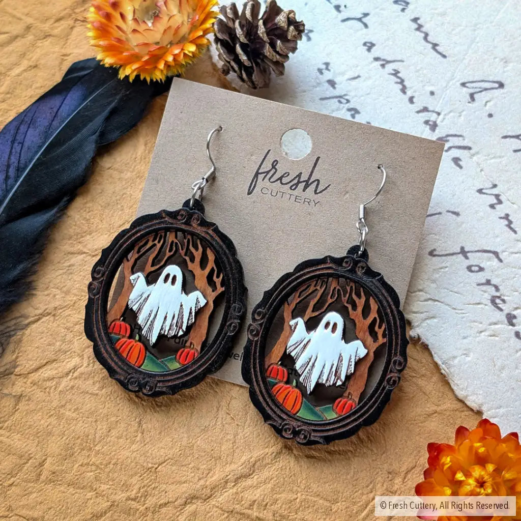 Framed Sheet Ghost Earrings - Dangle and Drop Earrings