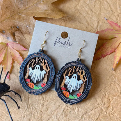 Framed Sheet Ghost Earrings Dangle and Drop Earrings