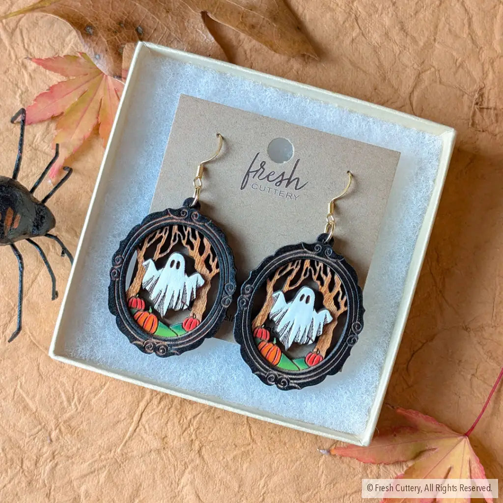 Framed Sheet Ghost Earrings Dangle and Drop Earrings