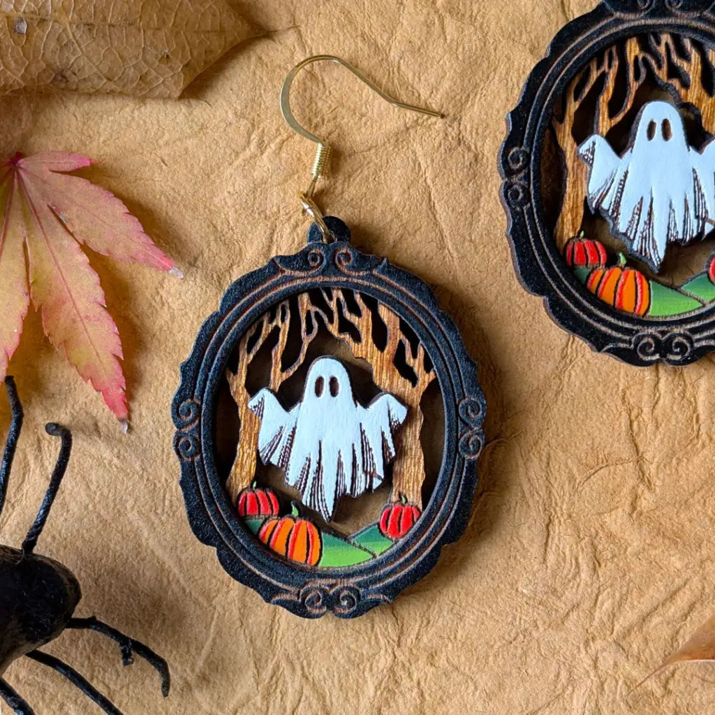 Framed Sheet Ghost Earrings Dangle and Drop Earrings
