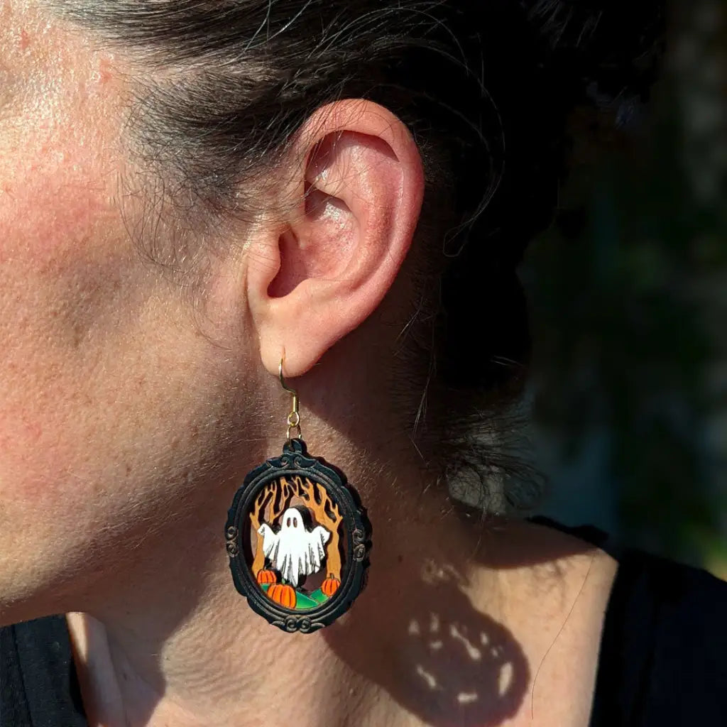 Framed Sheet Ghost Earrings Dangle And Drop