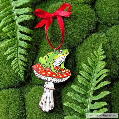 Frog Mushroom Ornament Ornaments
