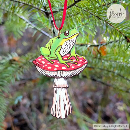 Frog Mushroom Ornament Ornaments