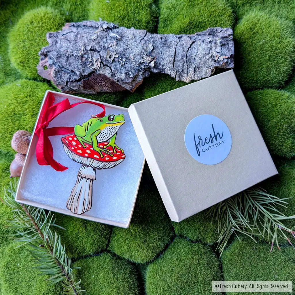 Frog Mushroom Ornament Ornaments