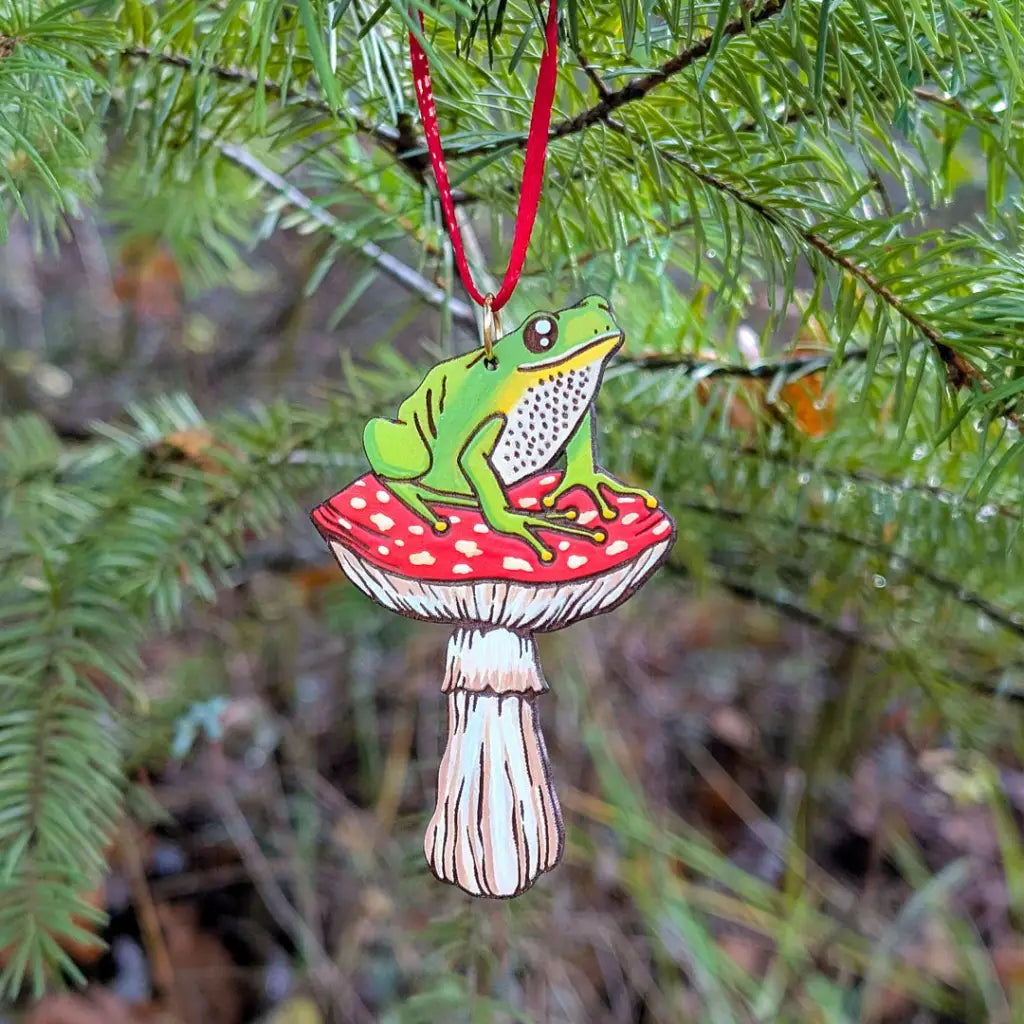 Frog Mushroom Ornament Ornaments