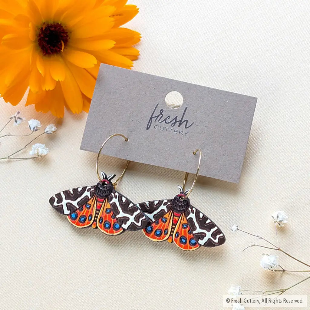 Garden Tiger Moth Earrings - Dangle and Drop Earrings