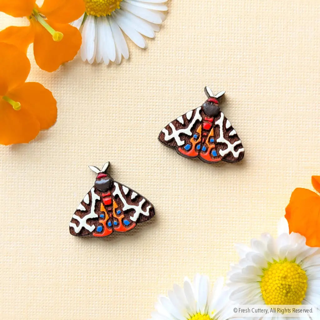 Garden Tiger Moth Studs - Studs