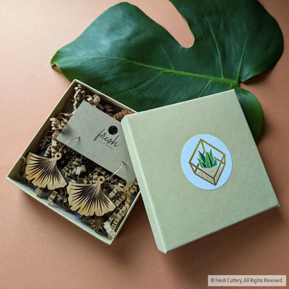 Ginkgo Leaf Hoop Earrings Dangle And Drop