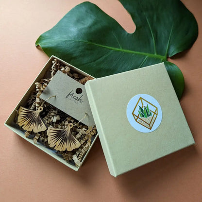 Ginkgo Leaf Hoop Earrings Dangle And Drop