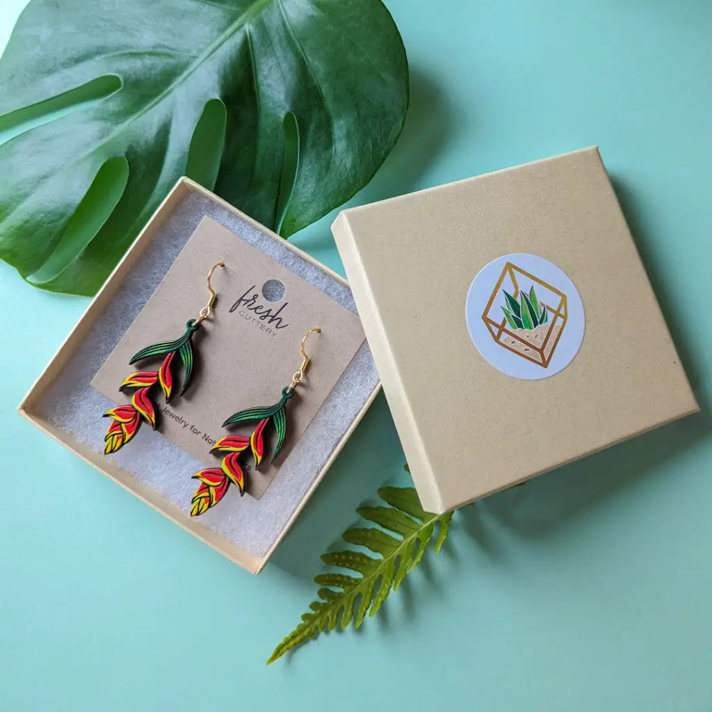 Heliconia Rostrata Earrings Dangle And Drop