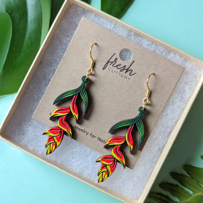 Heliconia Rostrata Earrings Dangle And Drop