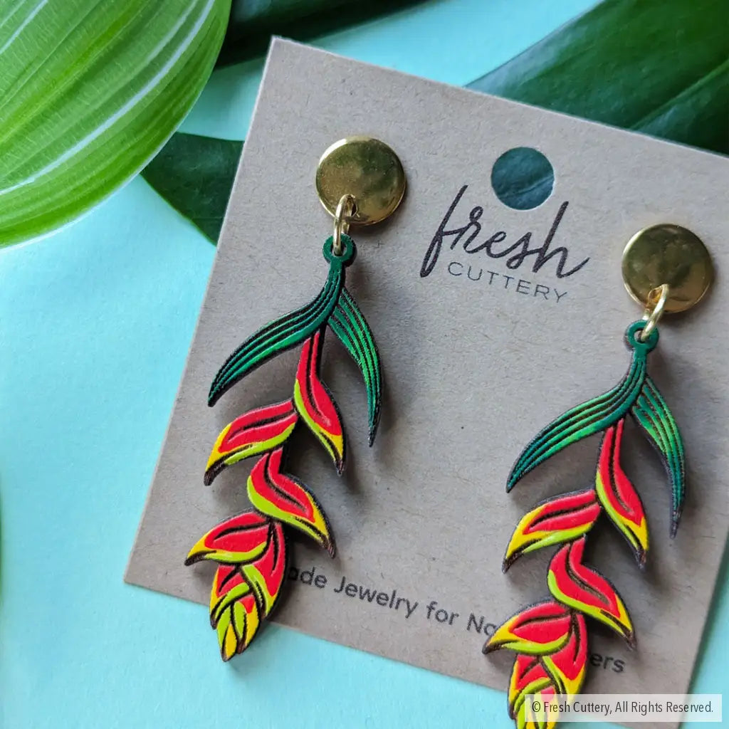 Heliconia Rostrata Earrings Dangle And Drop