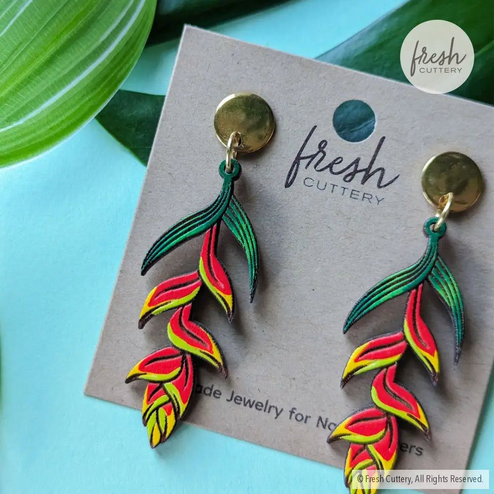 Heliconia Rostrata Earrings Dangle And Drop