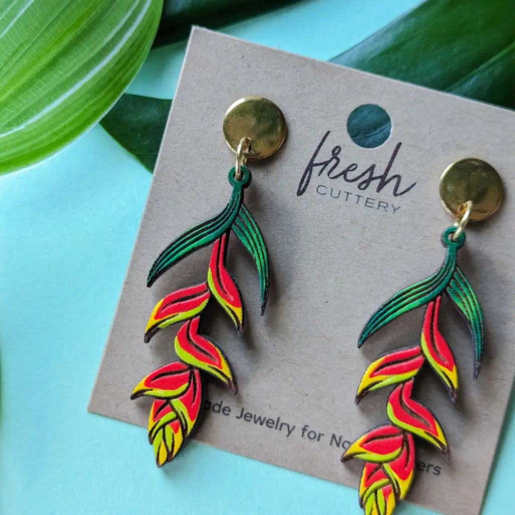 Heliconia Rostrata Earrings Dangle And Drop