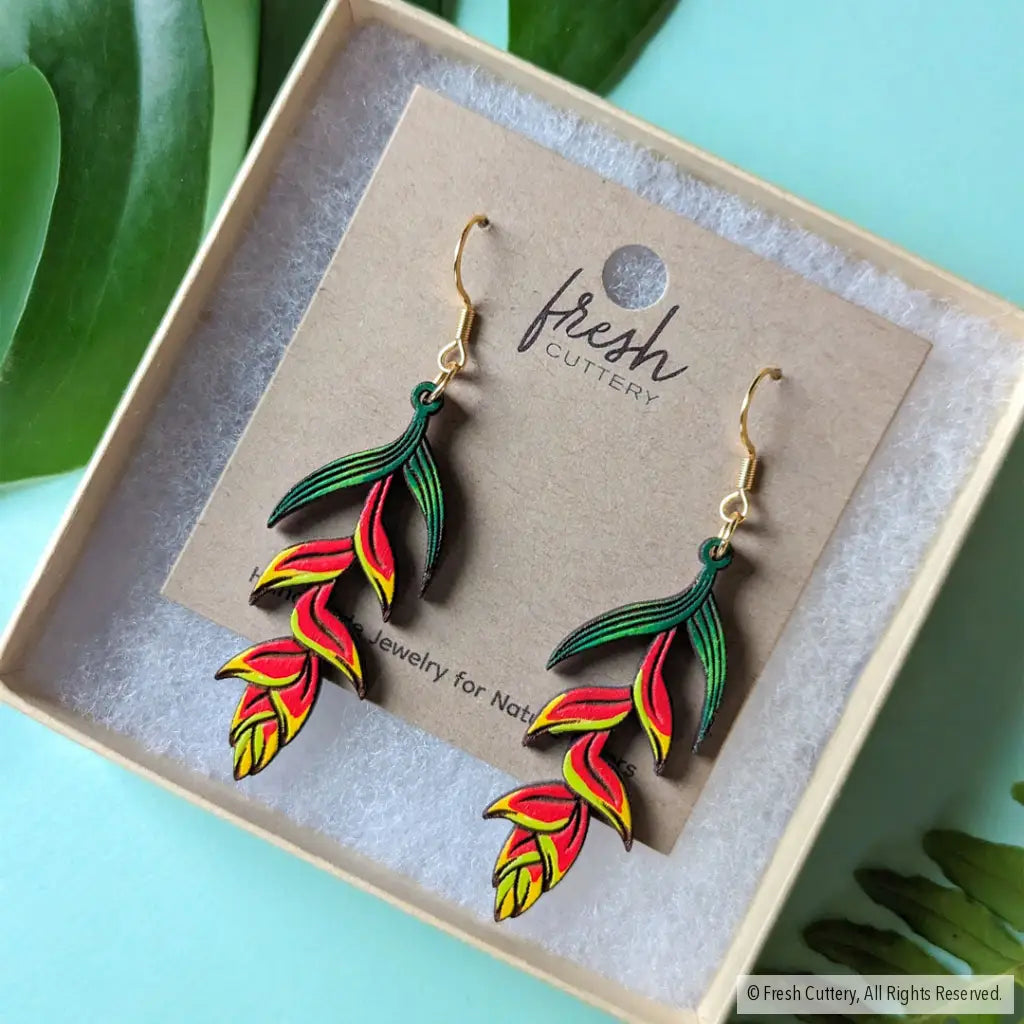 Heliconia Rostrata Earrings Dangle And Drop