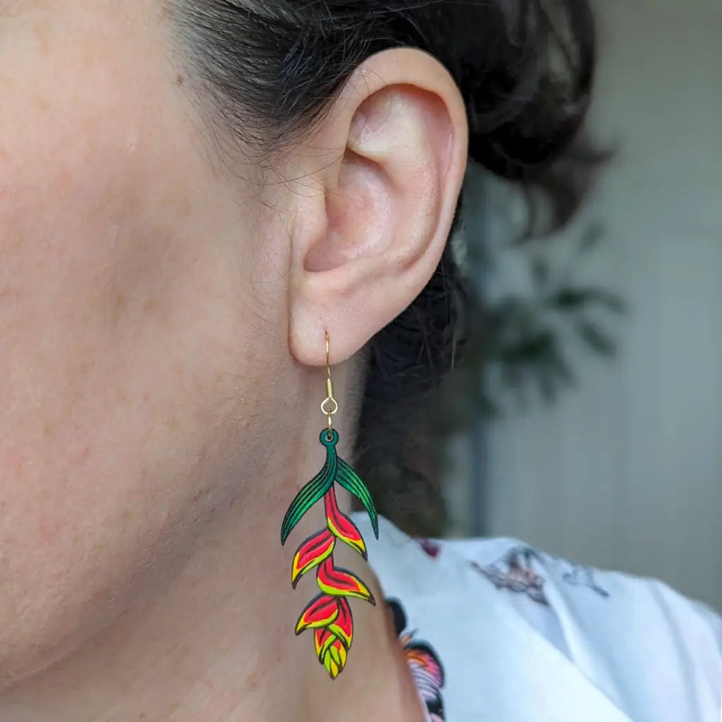 Heliconia Rostrata Earrings Dangle And Drop