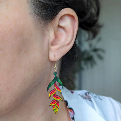 Heliconia Rostrata Earrings Dangle And Drop