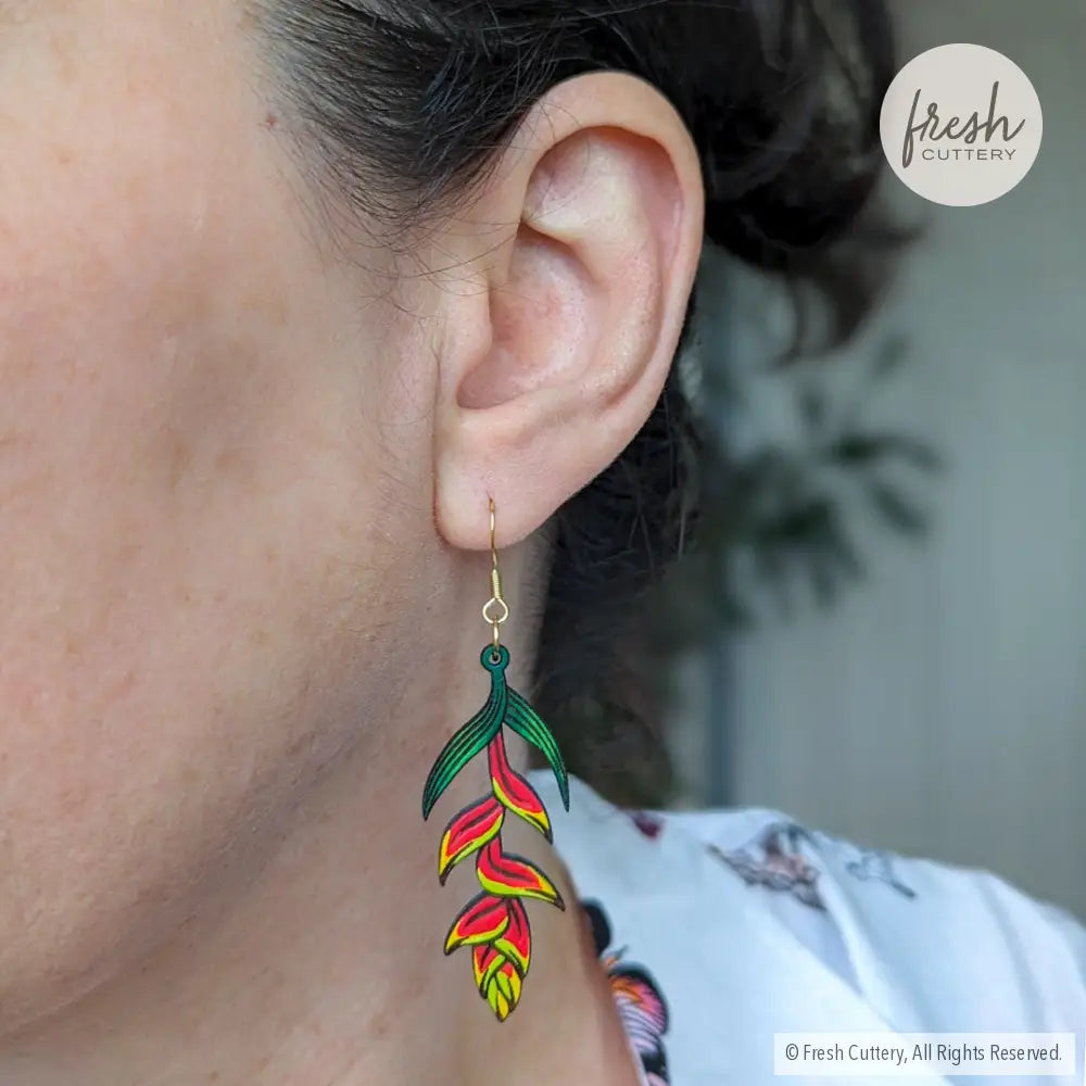 Heliconia Rostrata Earrings Dangle And Drop