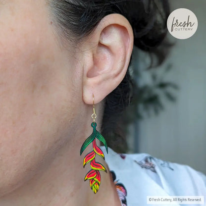 Heliconia Rostrata Earrings Dangle And Drop