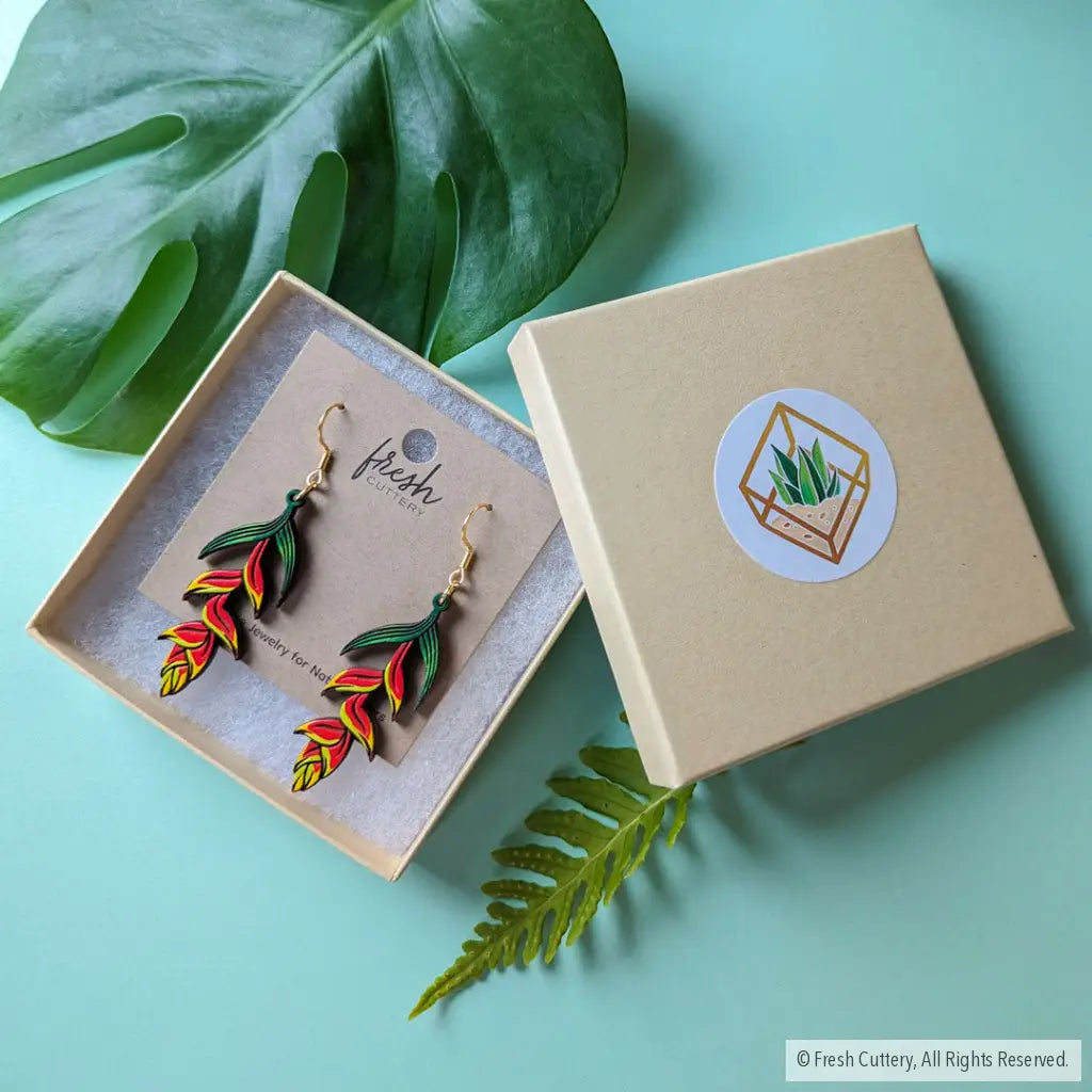 Heliconia Rostrata Earrings Dangle And Drop
