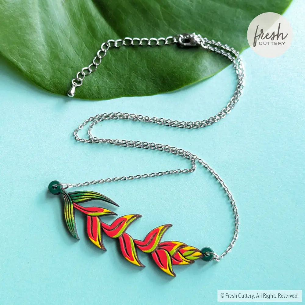 Heliconia Rostrata Necklace Silver Chain Necklaces