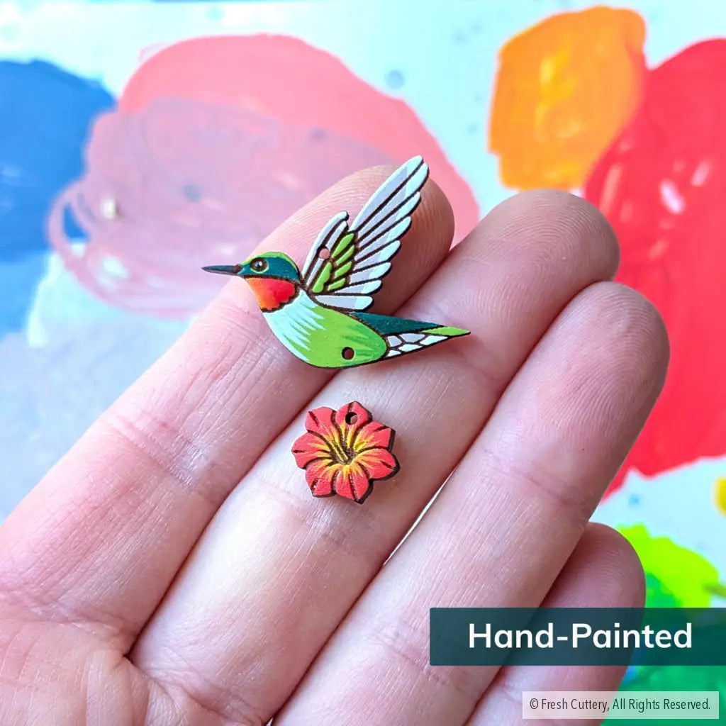 Hummingbird Flower Earrings - Dangle and Drop Earrings