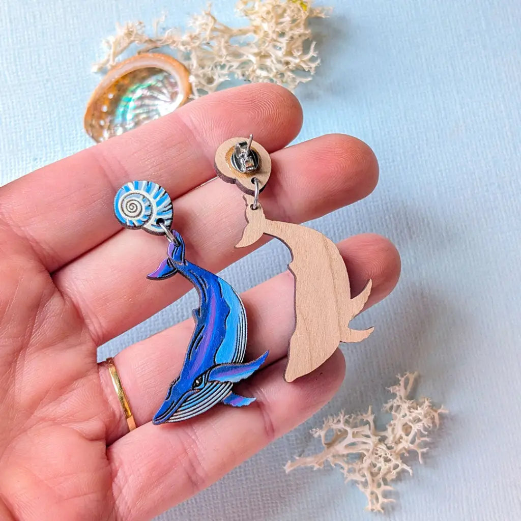 Humpback Whale Earrings Dangle and Drop Earrings
