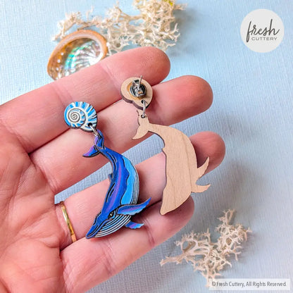 Humpback Whale Earrings Dangle and Drop Earrings