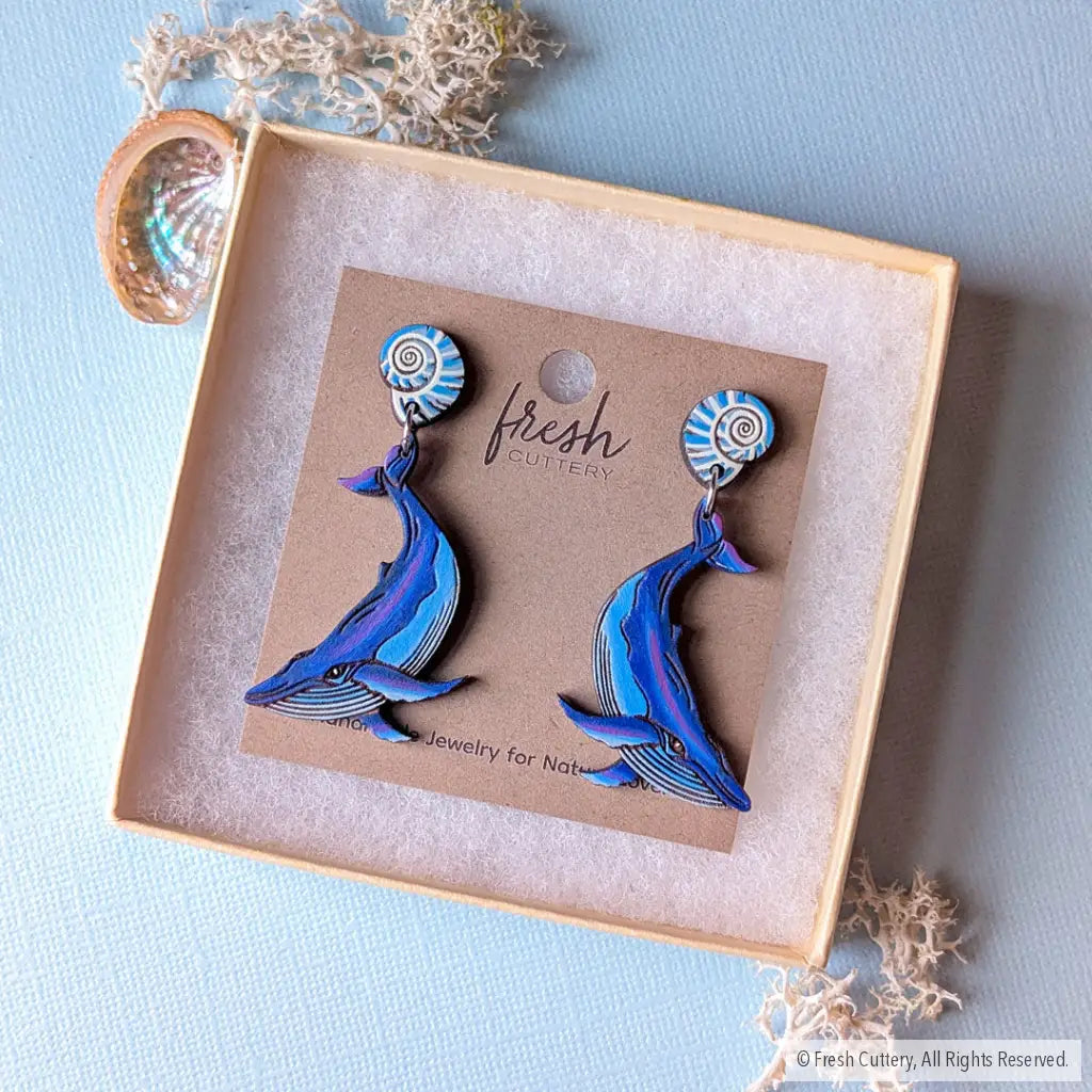 Humpback Whale Earrings Dangle and Drop Earrings