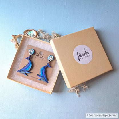 Humpback Whale Earrings Dangle and Drop Earrings