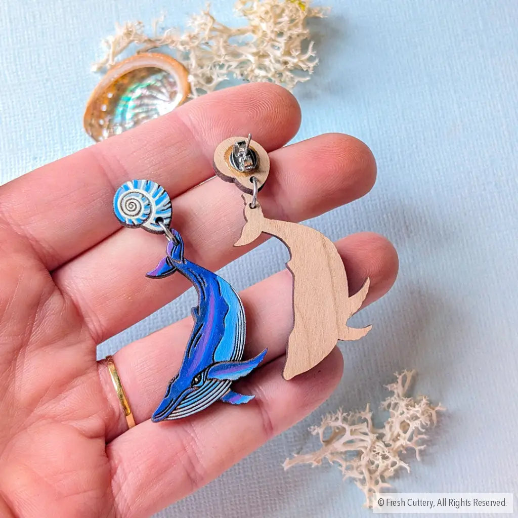 Humpback Whale Earrings Dangle and Drop Earrings