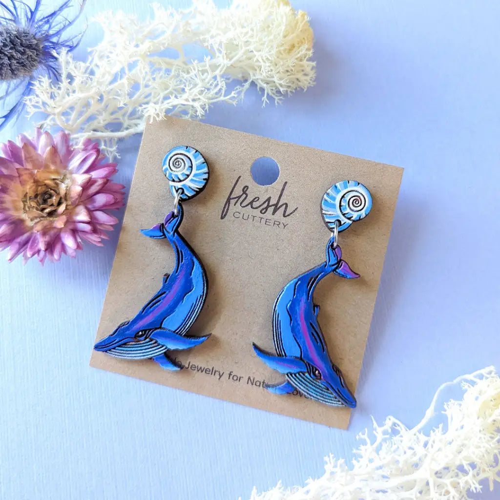 Humpback Whale Earrings Dangle and Drop Earrings