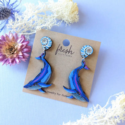 Humpback Whale Earrings Dangle and Drop Earrings
