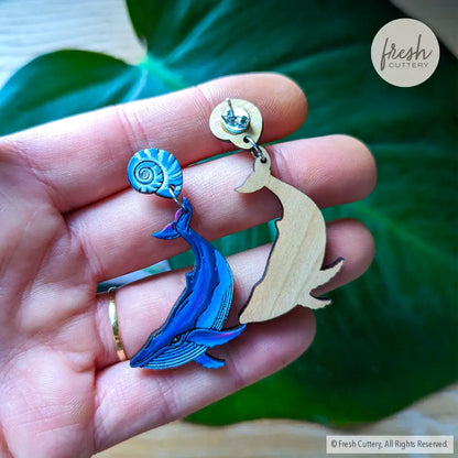 Humpback Whale Earrings Dangle And Drop