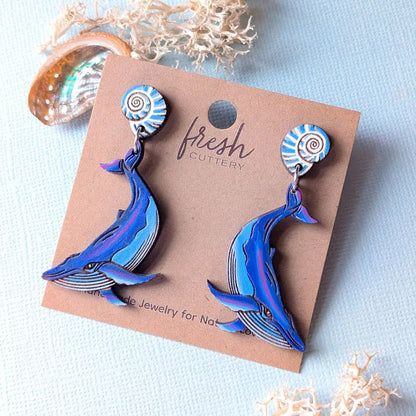 Humpback Whale Earrings Dangle and Drop Earrings