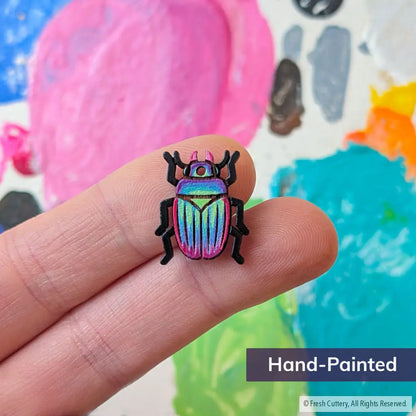 Iridescent Beetle Earrings - Dangle and Drop Earrings