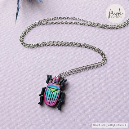 Iridescent Beetle Necklace Necklaces