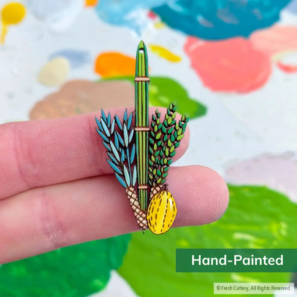 Jewish Lulav and Etrog Earrings - Dangle and Drop Earrings