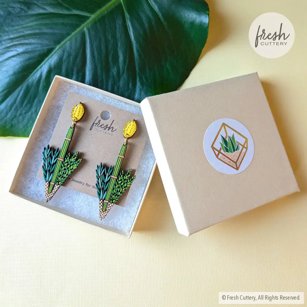 Jewish Lulav And Etrog Earrings Dangle Drop