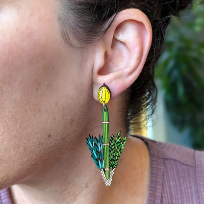 Jewish Lulav And Etrog Earrings Dangle Drop