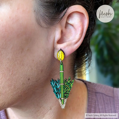 Jewish Lulav And Etrog Earrings Dangle Drop