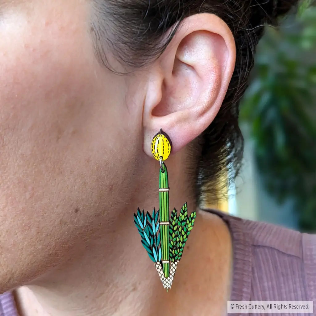 Jewish Lulav And Etrog Earrings Dangle Drop